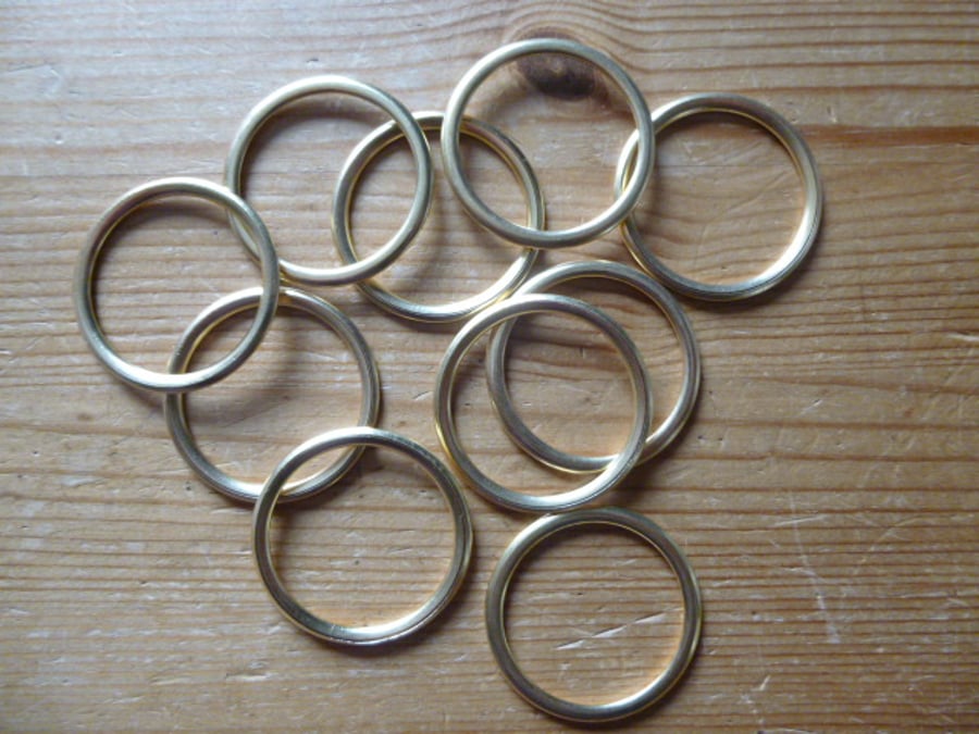 10 x 32mm Hollow Brass Rings for Traditional Dorset Button Making