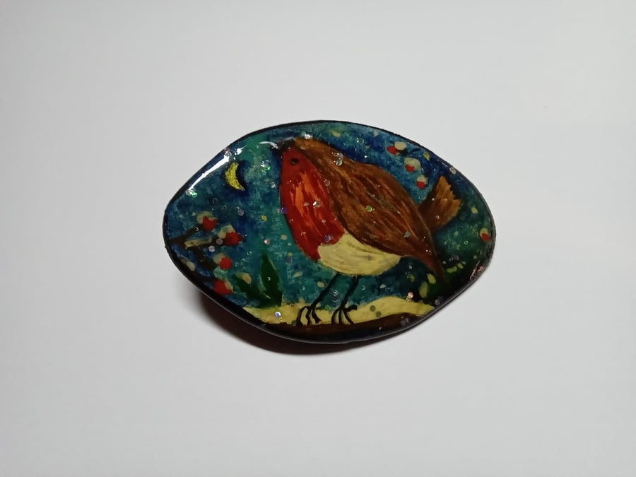 Image of Handmade clay brooch 