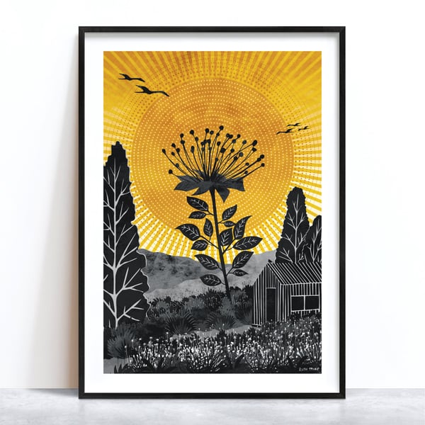 The Tallest Flower Illustrated Art Print