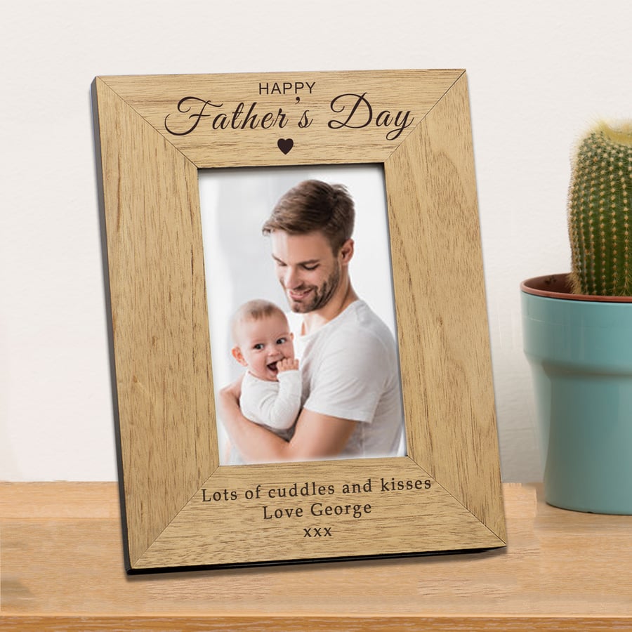 Happy Father's Day, Personalised Photo Frame, 6x4 , Fathers Day