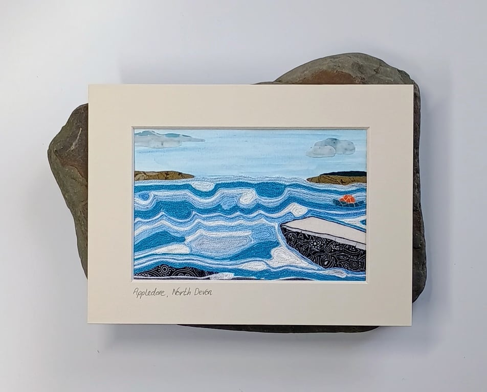 RNLI Appledore Slipway, North Devon Collage Picture - 8x6, Mounted