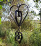 Metal Double Hanging Heart Garden Ornament, Rusty Garden Heart, Heart Garden - Image 5