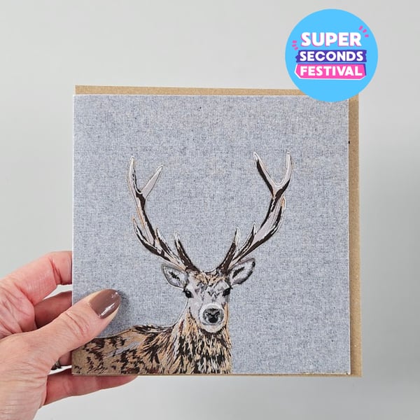 Stag greetings card, blank card, Wildlife, Super Seconds Festival