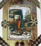 Pint of Beer - Hand Crafted Decoupage Greeting Card - Blank 3010