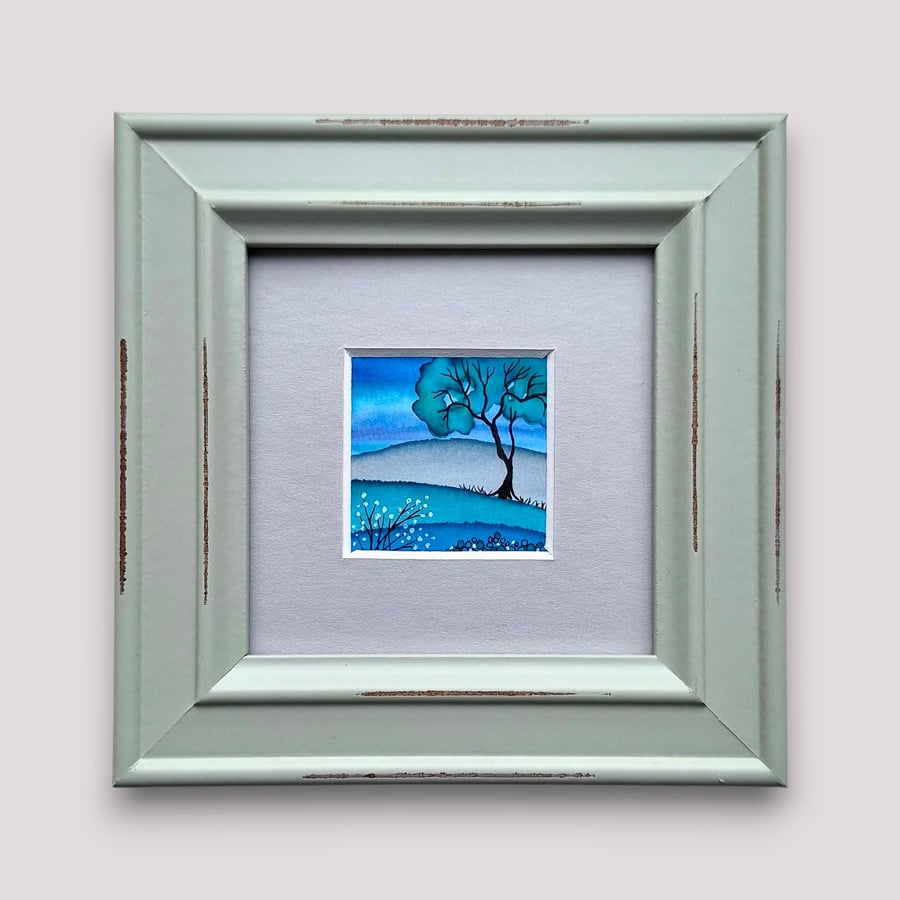 Tiny Framed Original Painting 