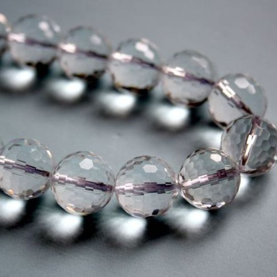 Large Crystal Quartz Disco Faceted Round 1pc