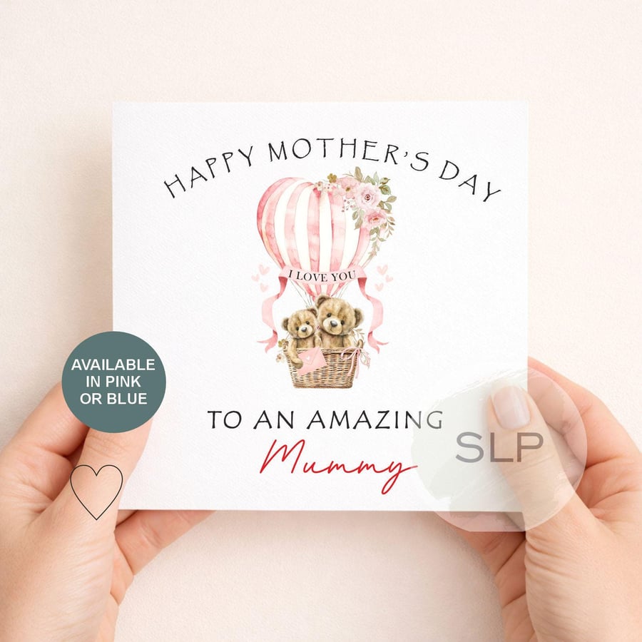 Mother's Day Card for Mummy Cute Teddy Bear Card To an Amazing Mummy