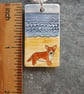 Handmade Ceramic Corgi dog on the beach pendant - Image 4