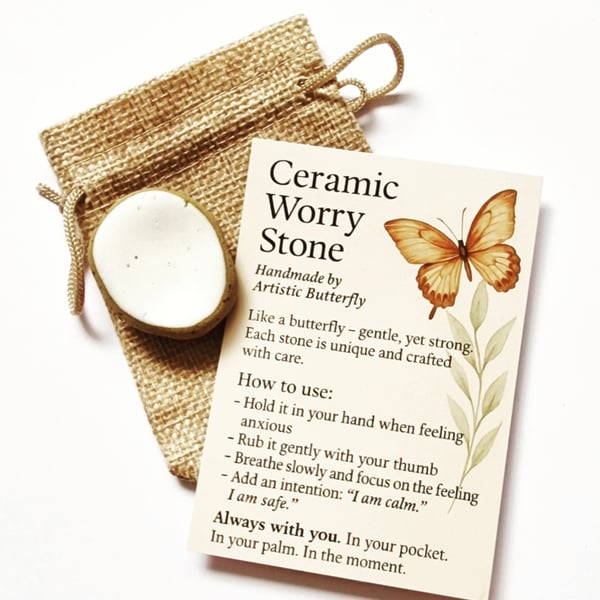   Handmade Ceramic Worry Stone