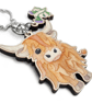Highland Cow Keyring - Wooden Key Fob with Thistle - Scottish Highland Key Chain - Image 3