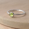 Peridot and Silver Cabochon Ring