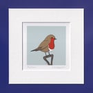 Robin - print from digital illustration with mount