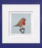 Robin - print from digital illustration with mount - Image 1