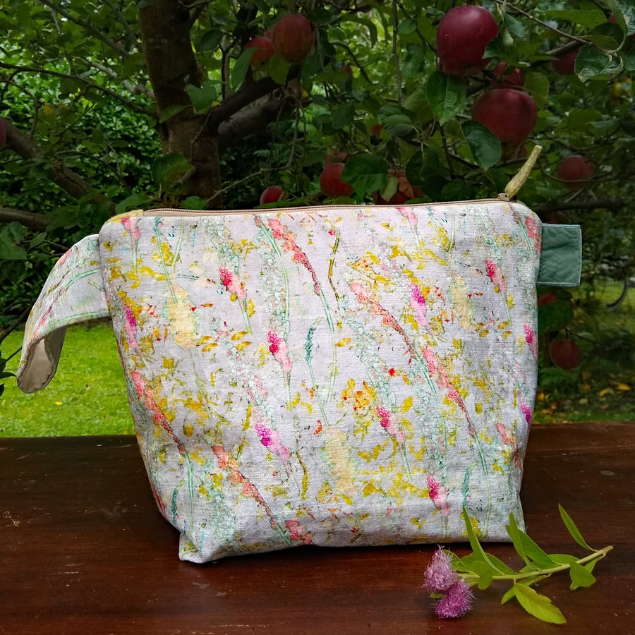Velvet and felt floral project bag