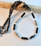 Picasso Jasper Necklace, Blue Chalcedony, Larvikite & Pyrite - Handmade In Devon - Image 2