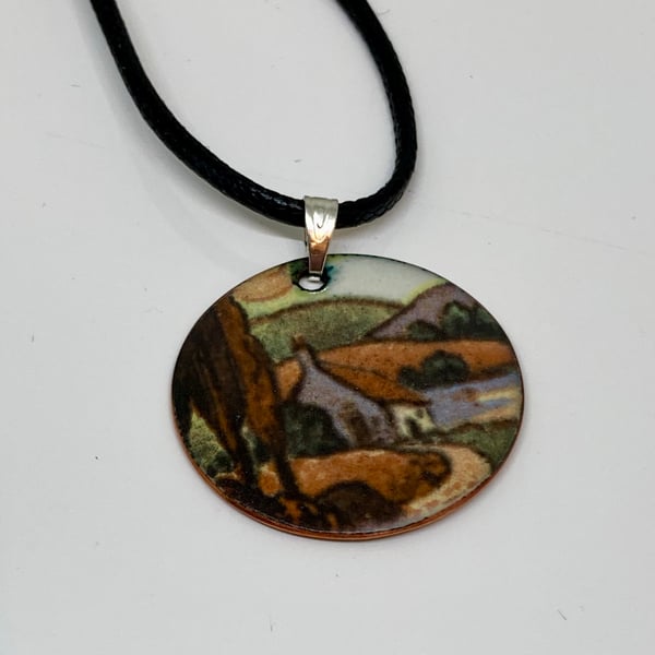 Landscape pendant with cottage