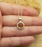 Tiny minimalist circle Citrine pendant necklace. November birthstone - Image 3