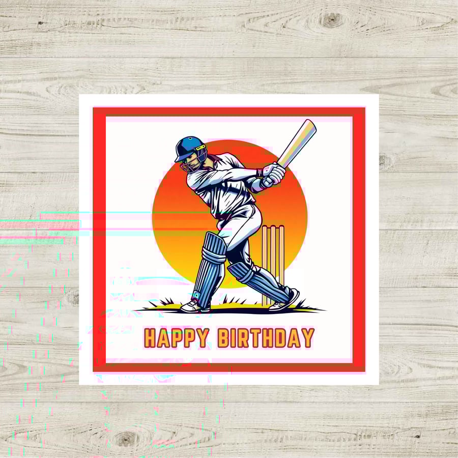 Cricket Player Birthday Card
