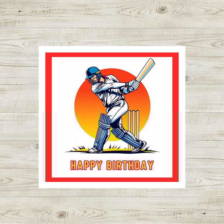 Cricket Player Birthday Card