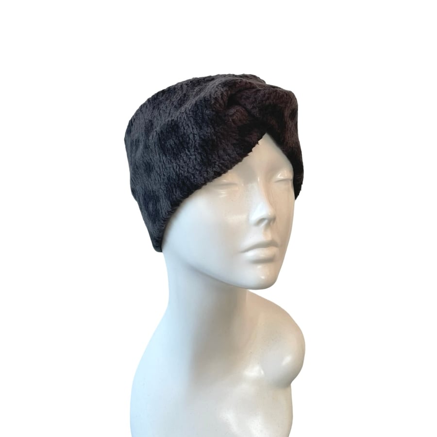 Cheetah Print Fleece Headband Soft Wide Adult Twist Winter Ear Warmer
