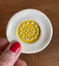 Summer Seconds! Ceramic ring dish with sunshine yellow mandala - Image 7