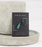 Titanium posts - Green galaxy rat stud earrings - Delicate hypoallergenic - Image 3