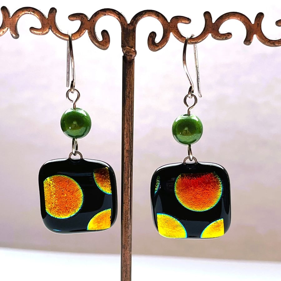 Dotty fused glass earrings 