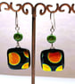 Dotty fused glass earrings 