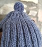 Large Tea Cosy, Brown Betty Compatible, Hand Knitted, Denim Blue - Image 4