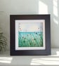 Sea Glass Poppy Coastal Art, Original Beach Watercolour, One-of-a-Kind Handmade - Image 1