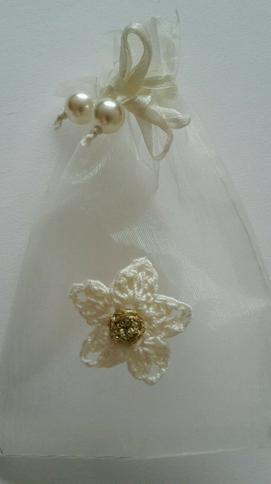 6x Cream wedding favour bags- Gifts bags- Bridal shower- Christening favour bag