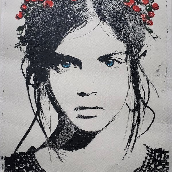 Rowanberry monoprint portrait