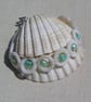 SALE - WhiteMother of Pearl Shell & Aqua Pearl Beaded Necklace & Bracelet Set - Image 5