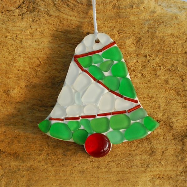 Christmas bell mosaic hanger