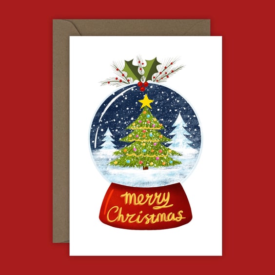 Snowglobe Merry Christmas Card