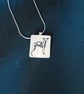 Black and white whippet necklace