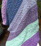 Hand knitted  blanket with cables  - Image 1