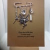 Hand made Kilt pin brooch, fairy themed, attached to A6 Kraft card