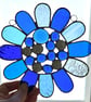 Stained Glass Bead Daisy Suncatcher - Daisy - Handmade Window Decoration - Blue - Image 2