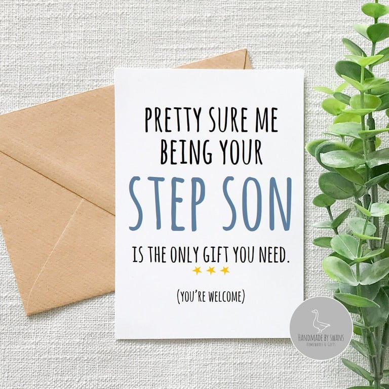 Funny step mum Mother's day card, Funny card for step mum, funny Mothers day car