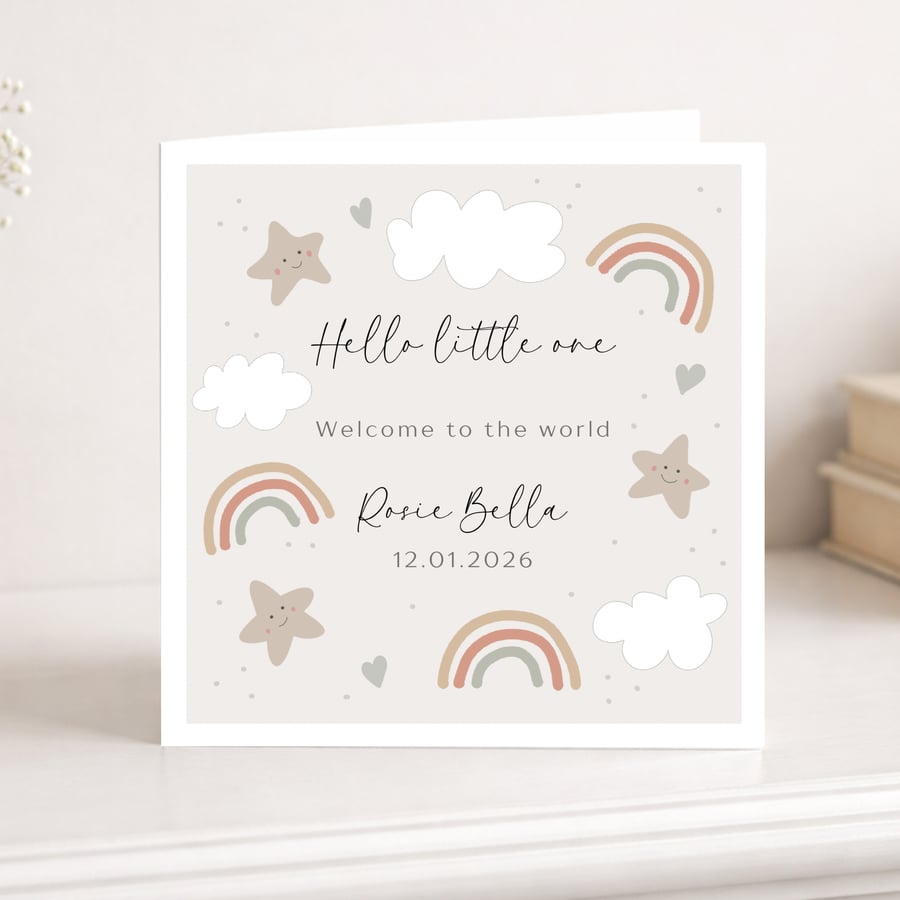 New baby card - hello little one