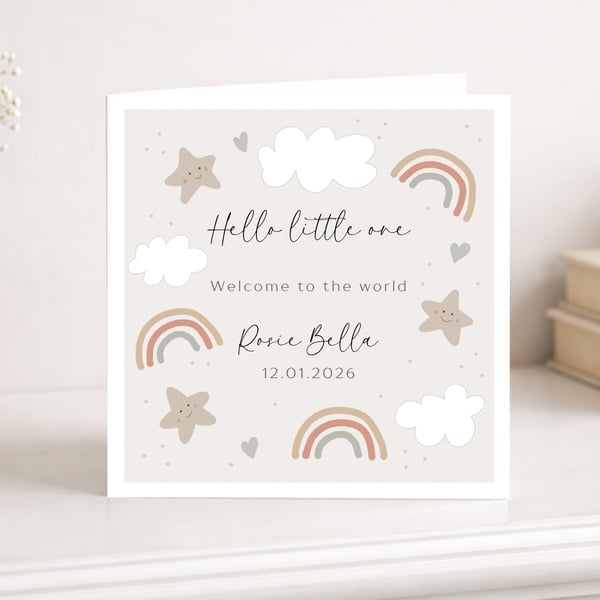 New baby card - hello little one