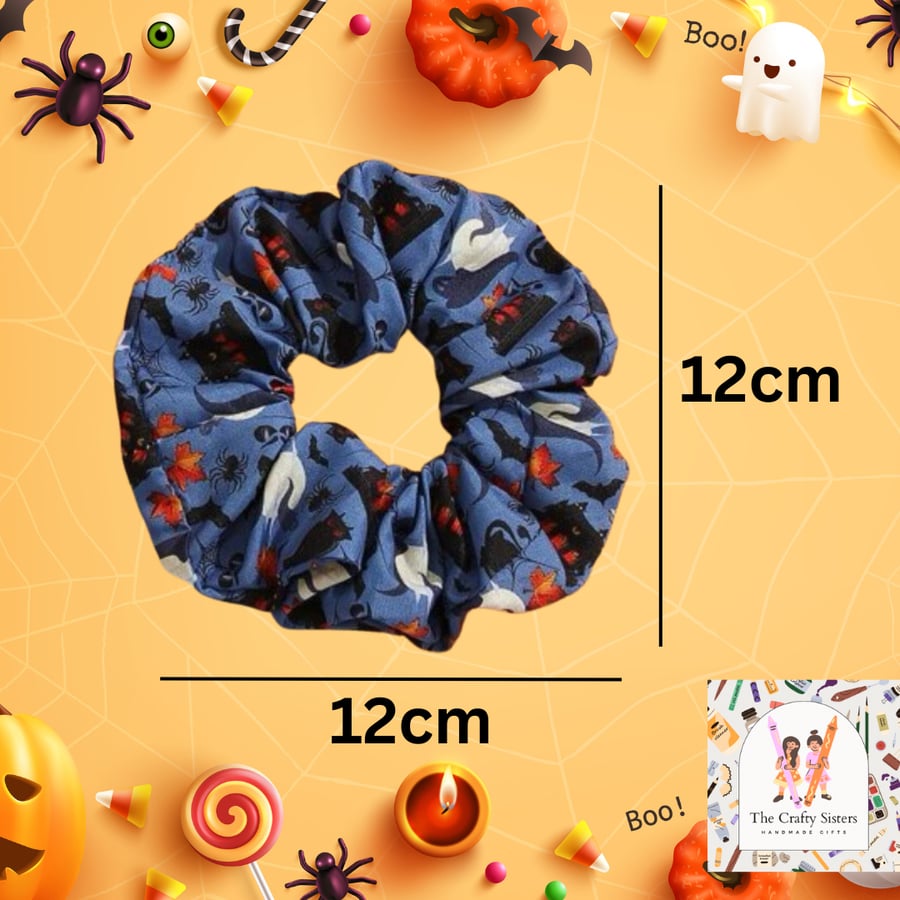 Blue Halloween Scrunchie