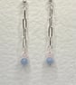Paperclip chain drop earrings with rose quartz and blue angelite