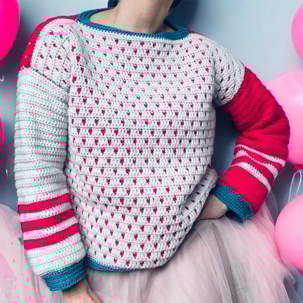 Sweetheart Crochet Sweater.