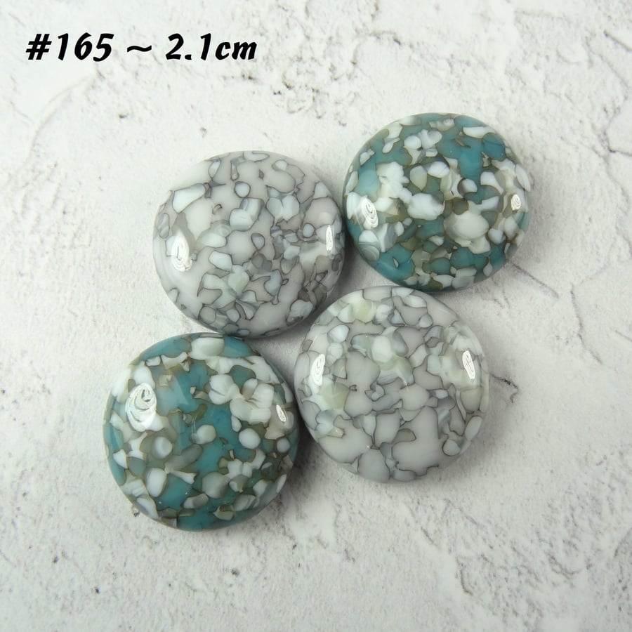 4 x art glass cabochons (2.1cm) for jewellery making wire wrapping arts crafts