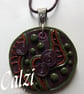 Abstract Design Polymer Clay Pendant - Image 2