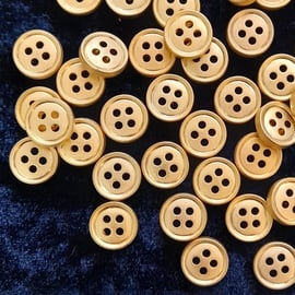 Pack of 20 x 11mm, 4-hole matt gold buttons