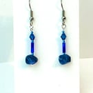 Sodalite Beaded Earrings - (short drop)