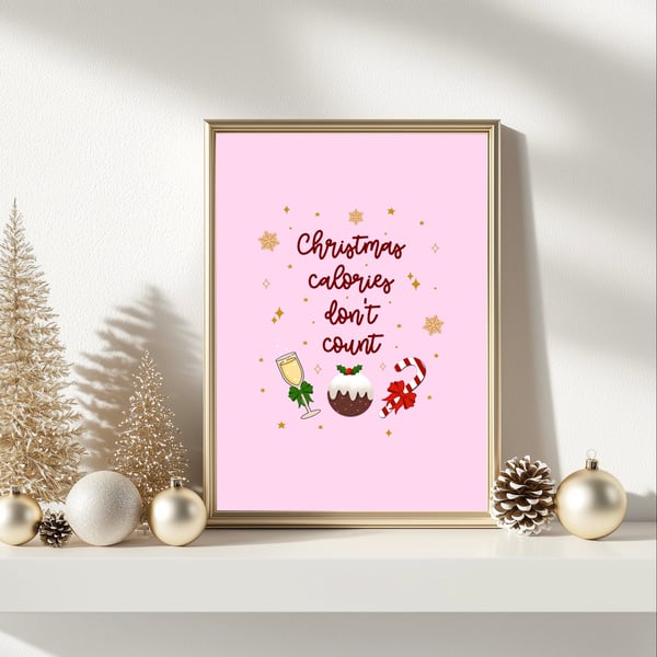 Funny Christmas Kitchen Print, Fun Christmas Quote Print.
